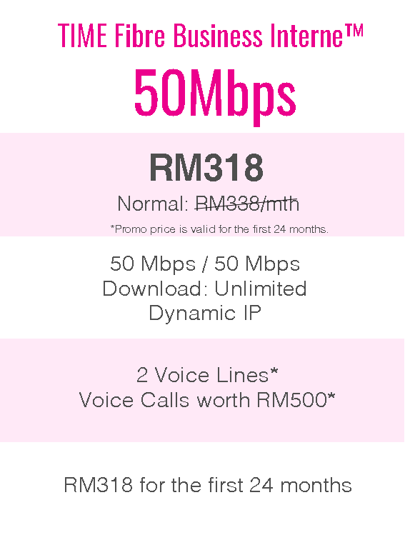 TIME Fibre Business Internet™ 50Mbps