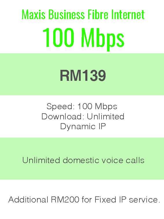 Package Info - maxis business 100Mbps