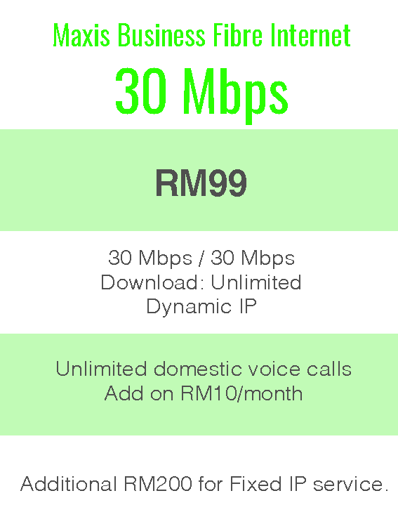 Package Info - maxis business 30Mbps